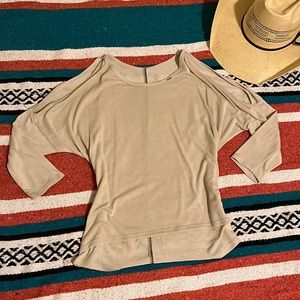 Tin Haul elbow length sweater with shoulder cutouts